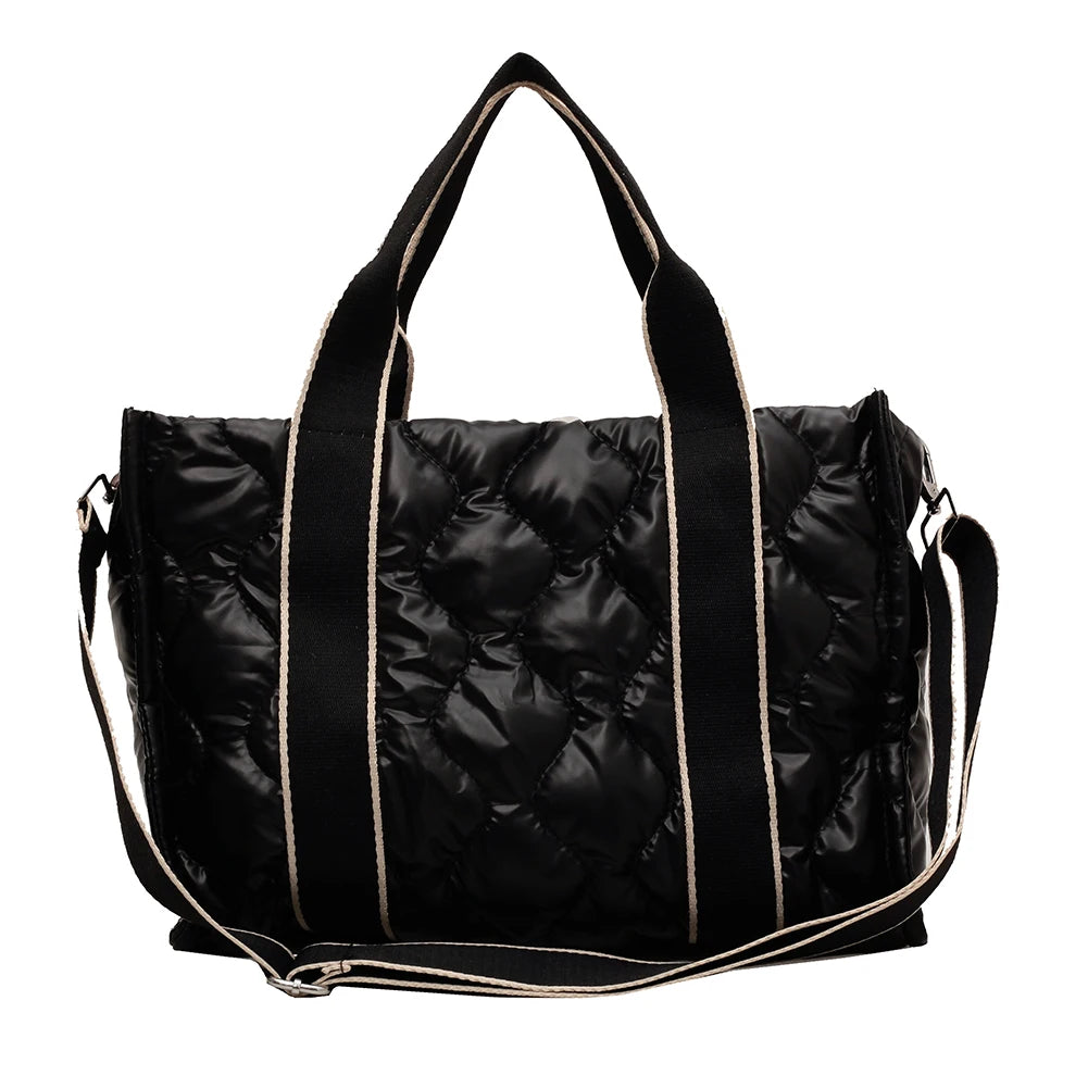Messenger Pouch Down Quilted Women Shoulder Handbag Large Capacity Portable