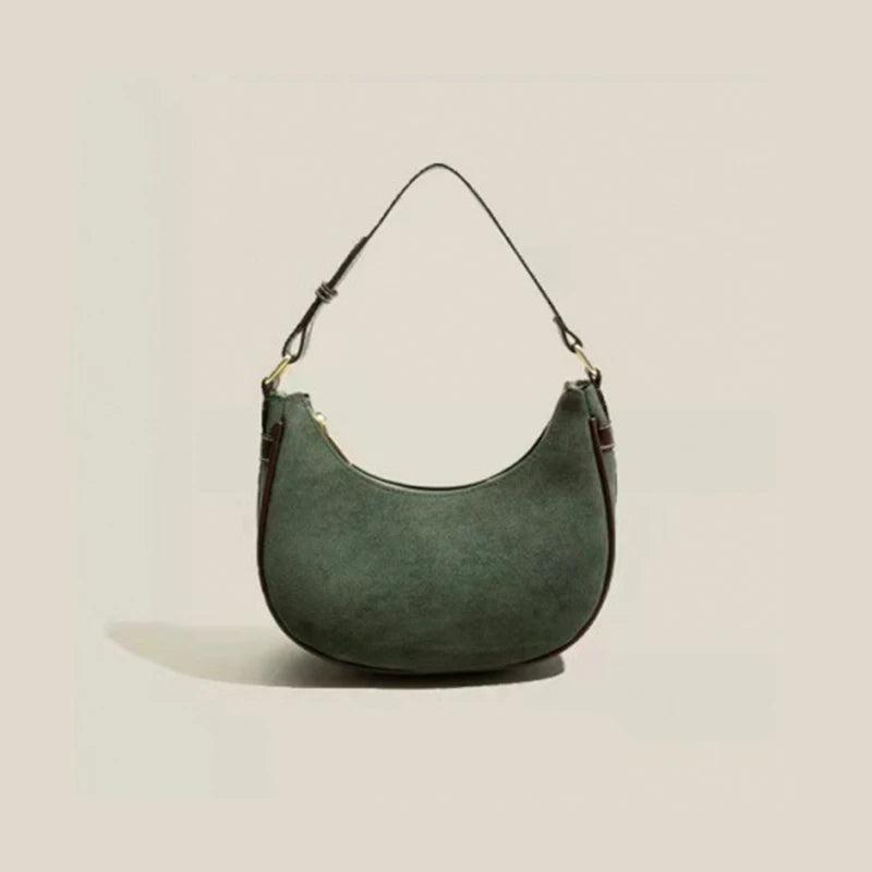 Vintage Moon Style Green Shoulder Bag for Women