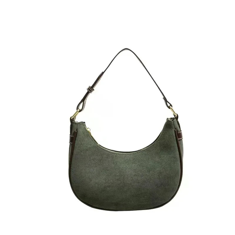 Vintage Moon Style Green Shoulder Bag for Women