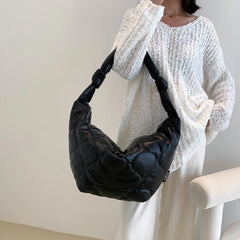 Autumn Winter Crossbody Bag Cotton Padded Travel Satchel