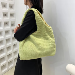 Soft Plush Top-handle Bag for Women, Large-capacity Handbag
