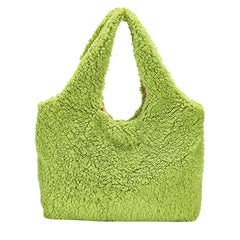 Soft Plush Top-handle Bag for Women, Large-capacity Handbag