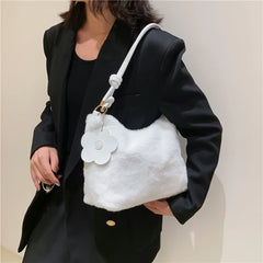 Shoulder Crossbody Bag for Women Plush Soft Underarm Bag Casual Ladies Handbags