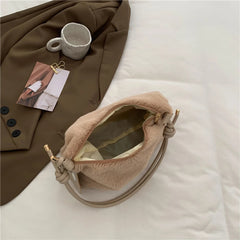 Shoulder Crossbody Bag for Women Plush Soft Underarm Bag Casual Ladies Handbags