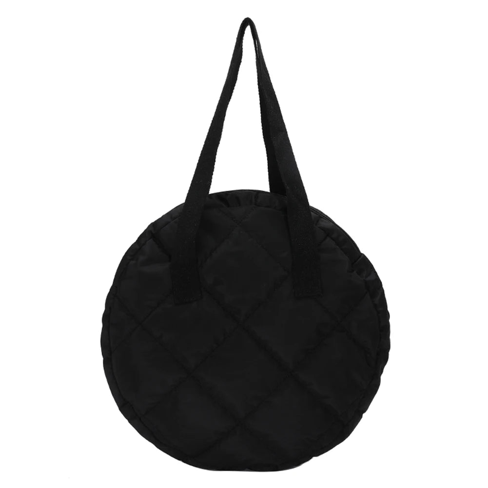 Autumn Winter Shoulder Handbags Cotton Padded Round Top-handle Bag