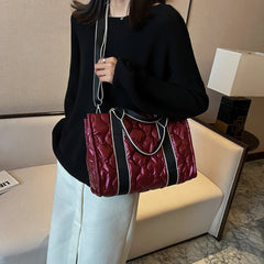Quilted Cotton Crossbody Satchel for Shopper Travel