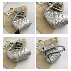 Women Crossbody Bag Quilted Rhombic Lattice Underarm Bag