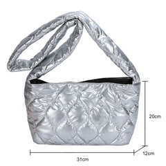 Women Crossbody Bag Quilted Rhombic Lattice Underarm Bag