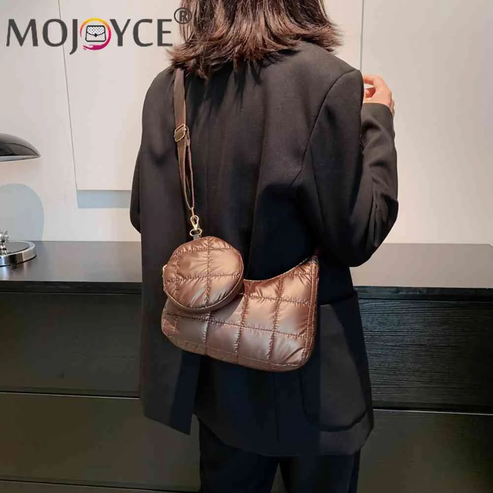 Women Shoulder Bag Quilted Commute Bags Casual Diamonds Small Round Purse