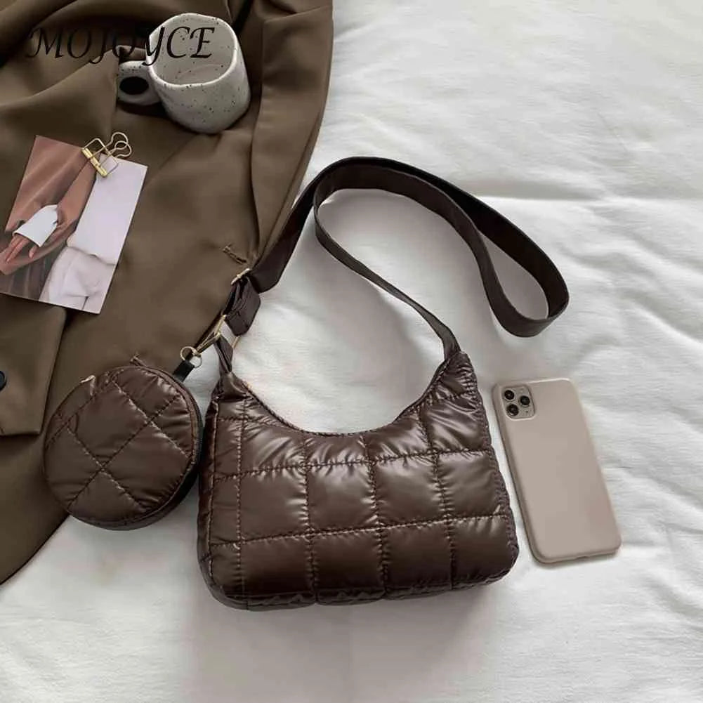 Women Shoulder Bag Quilted Commute Bags Casual Soft Adjustable Solid Diamonds