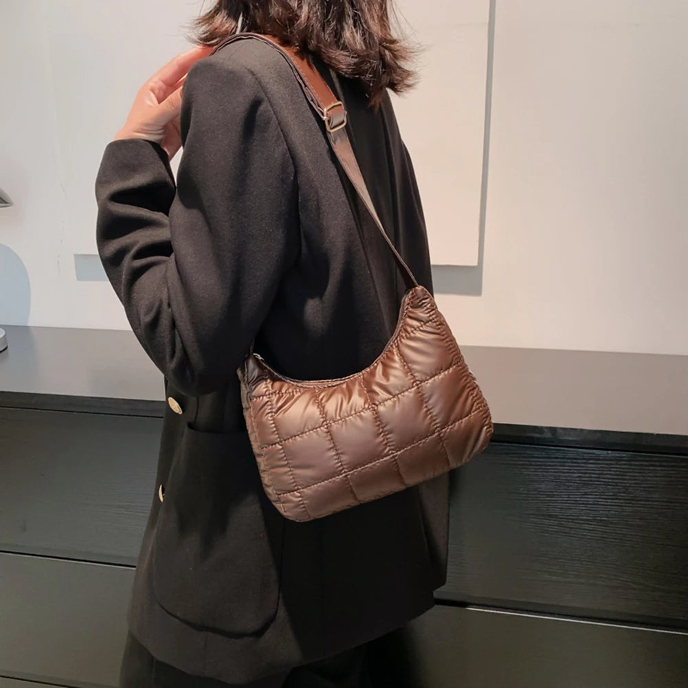 Quilted Shoulder Bag with Small Round Purse