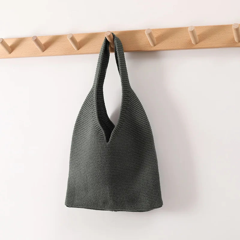 Soft Knitted Shoulder Bag Vintage Handbag
