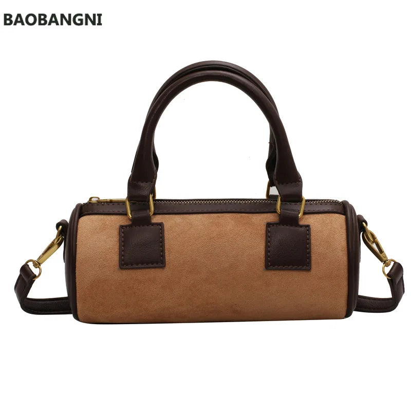 Velvet Cylinder Mini Messenger Bag Handbag