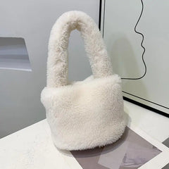 Autumn/Winter Plush Bag for Women 2022 - Luxury Lamb Wool Bucket Bag