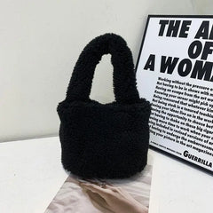 Autumn/Winter Plush Bag for Women 2022 - Luxury Lamb Wool Bucket Bag