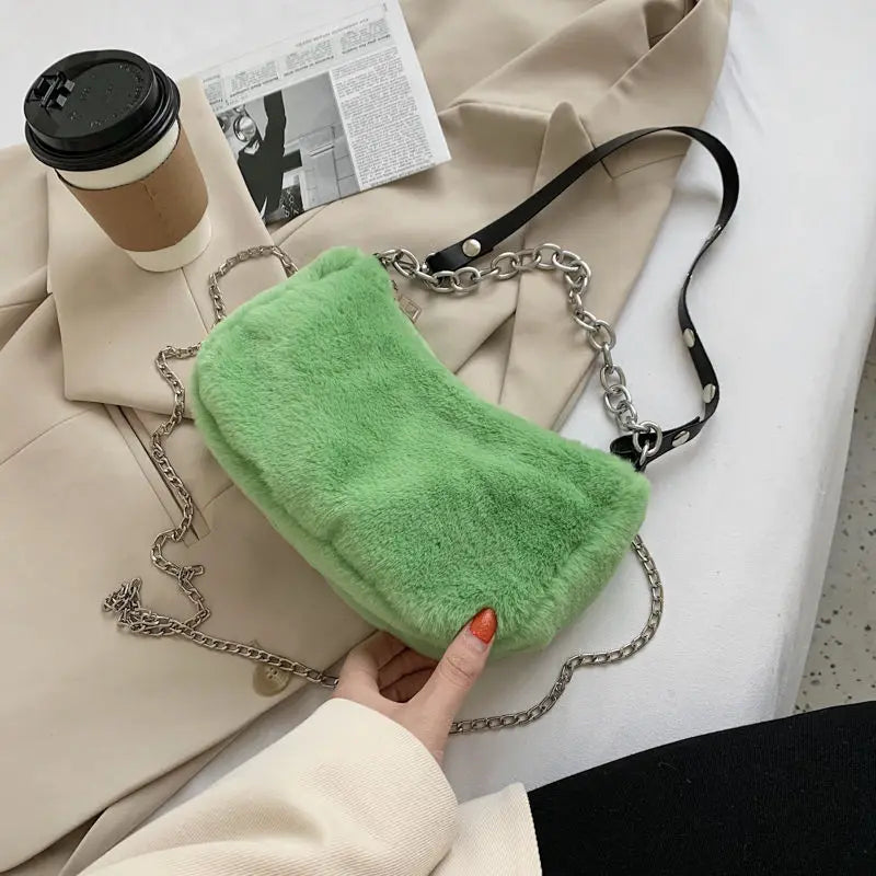 Autumn/Winter Lamb Fur Bag Chain Shoulder Diagonal Portable Bag