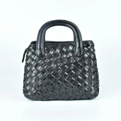 Retro first layer cowhide woven messenger bag for women