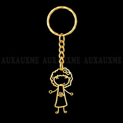 Personalized Kids' Drawing Keychain Stainless Steel Kid's Art Name Keyring