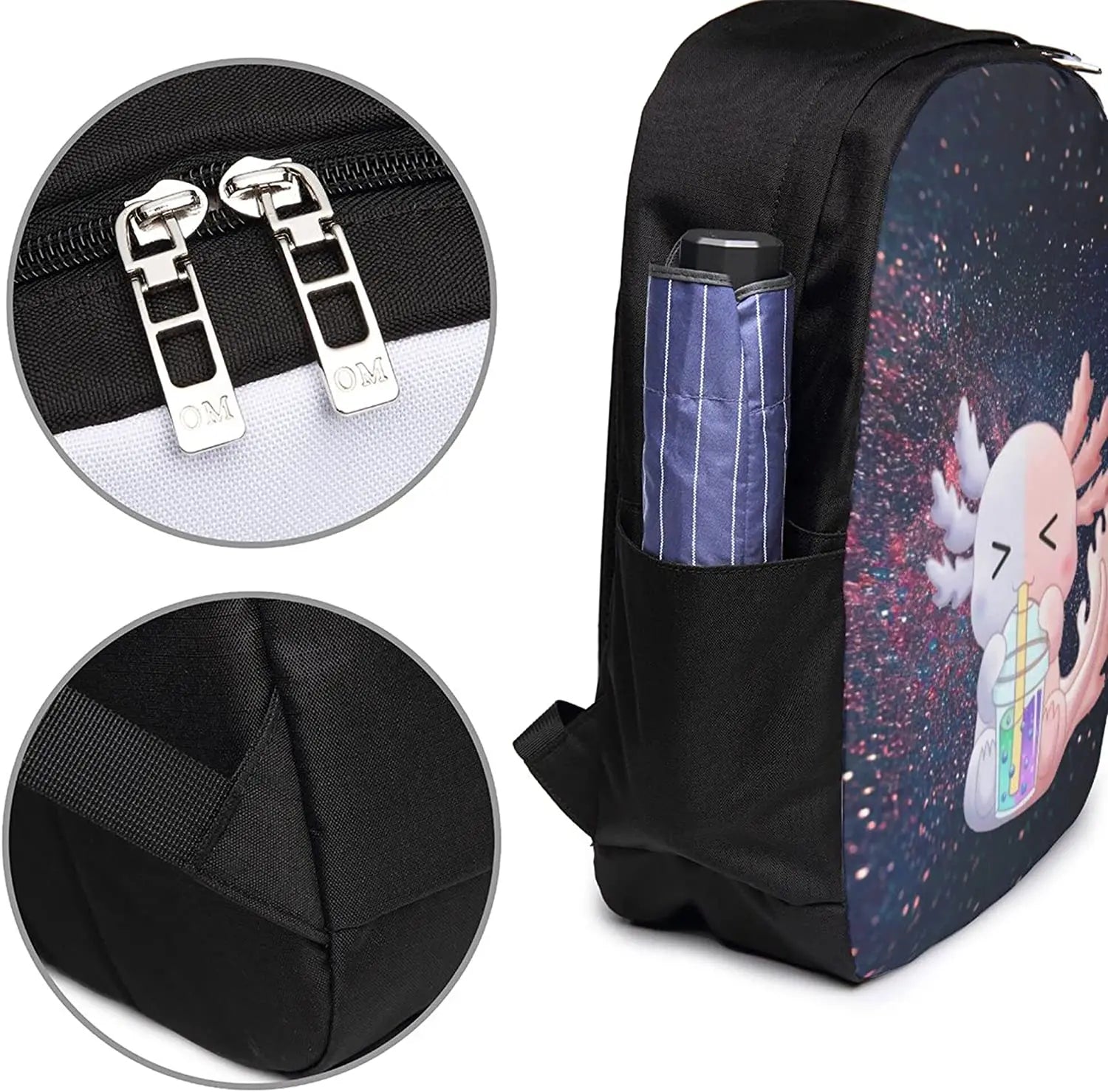 Axolotl Backpack Travel Laptop USB College Book Bag
