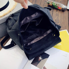 Solid Distressed Backpack High Capacity Casual Vintage Travel Bag