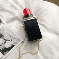 Vintage Lipstick Shape Evening Bag Wedding Party Clutch Handbag