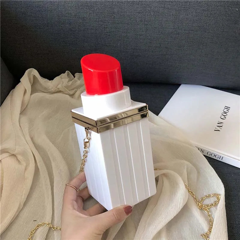 Vintage Lipstick Shape Evening Bag Wedding Party Clutch Handbag