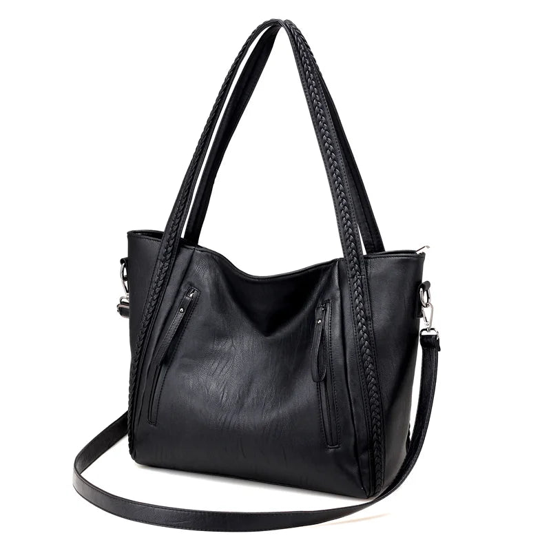 Soft Leather Large Pocket Casual Handbag Women's Handbag Shoulder Bag