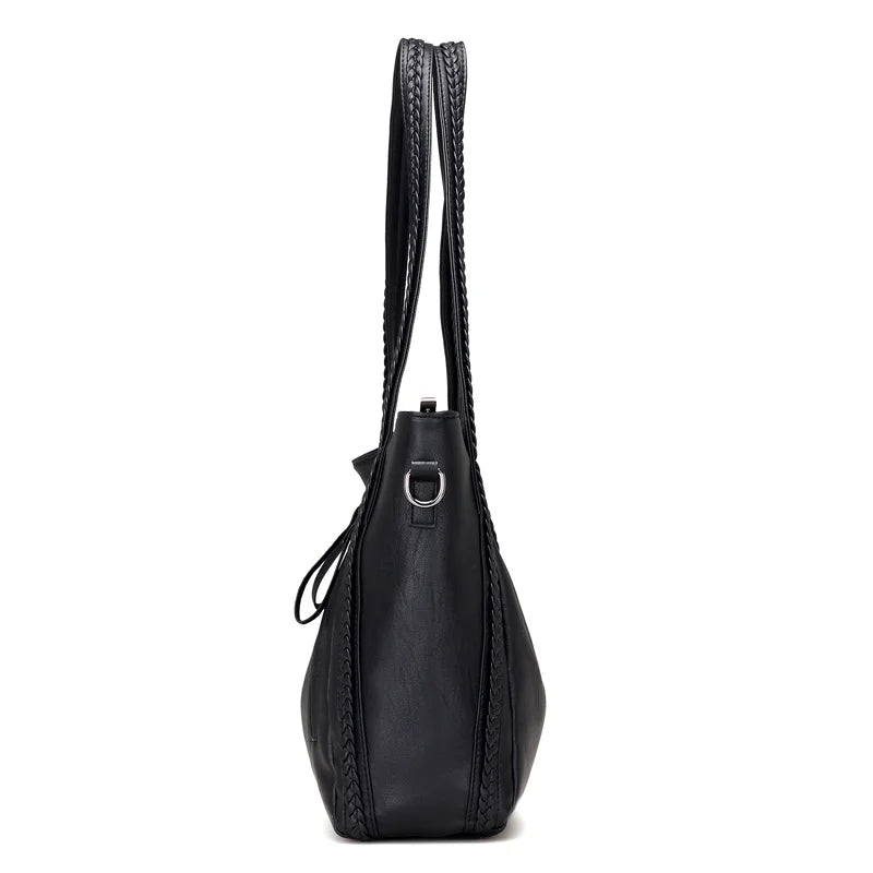 Soft Leather Large Pocket Casual Handbag Women's Handbag Shoulder Bag