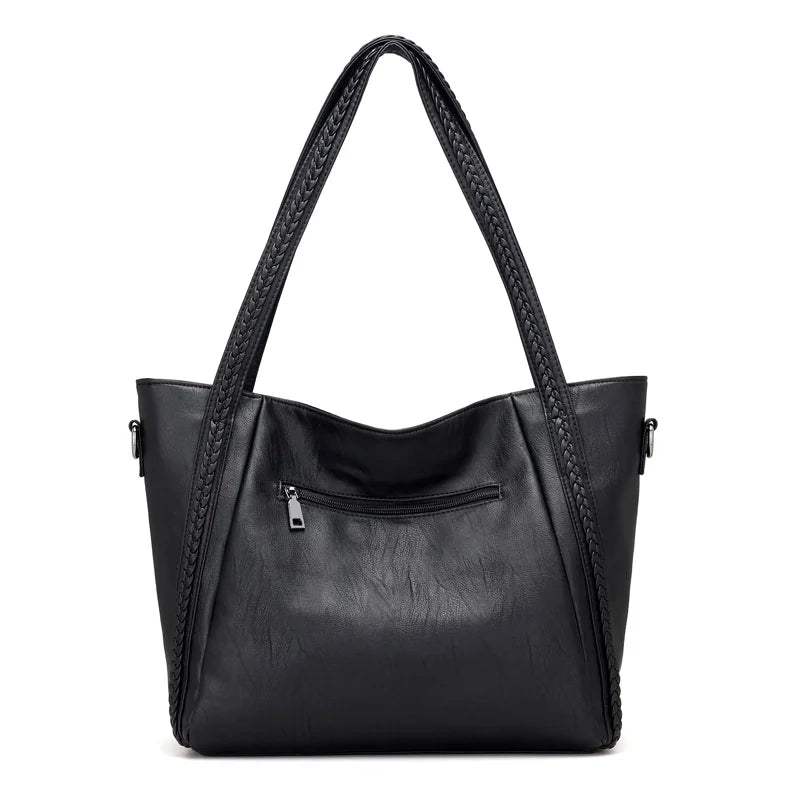 Soft Leather Large Pocket Casual Handbag Women's Handbag Shoulder Bag
