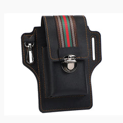 Men's Large Capacity PU Leather Waist Bag Crossbody Pouch