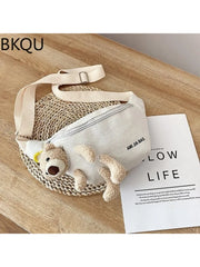 Women's Canvas Waist Bag Multifunctional Chest Bag
