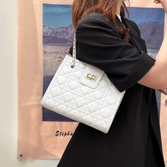 Vintage Chain Tote Crossbody Bag PU Leather Travel Handbags for Women