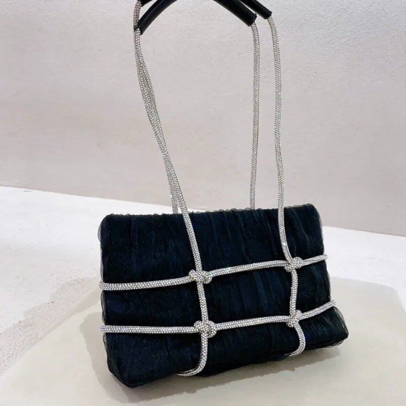 Rhinestone Chain Armpit Bag Women Large Capacity Shoulder Bags
