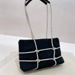 Rhinestone Chain Armpit Bag Women Large Capacity Shoulder Bags