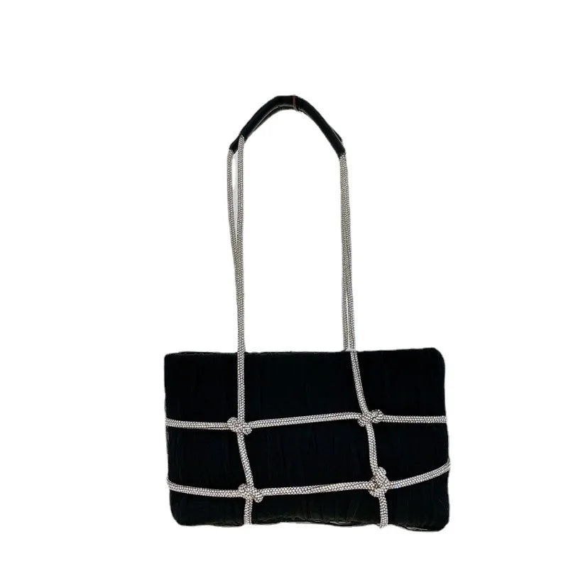 Rhinestone Chain Armpit Bag Women Large Capacity Shoulder Bags
