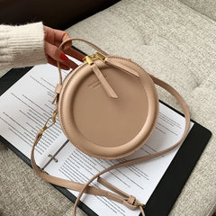 Women PU Leather Shoulder Bag with Zipper - HQ378