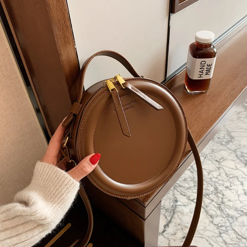 Women PU Leather Shoulder Bag with Zipper - HQ378