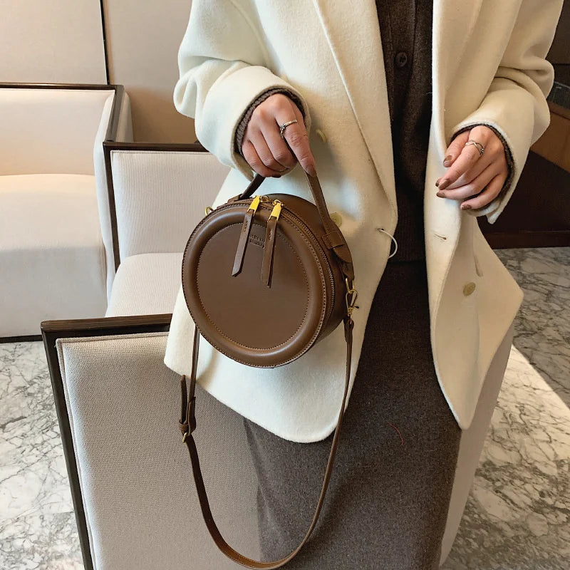 Women PU Leather Shoulder Bag with Zipper - HQ378