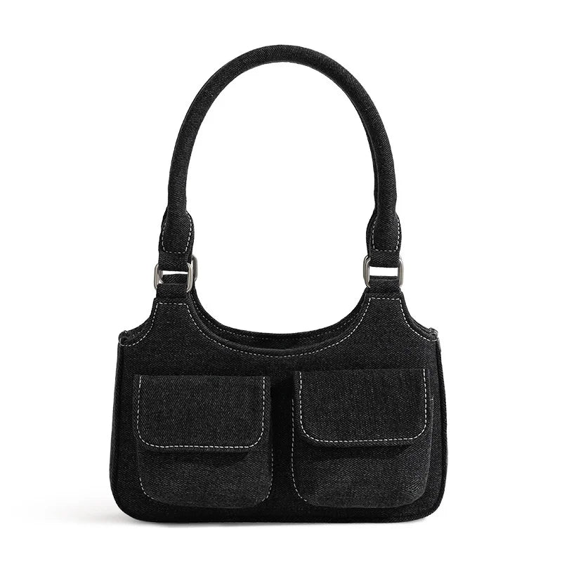 Women's Denim Canvas Casual Underarm Shoulder Bag