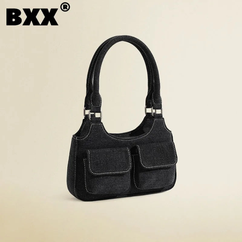 Women's Denim Canvas Casual Underarm Shoulder Bag