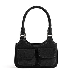 Women's Denim Canvas Casual Underarm Shoulder Bag