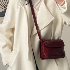 Women's PU Leather Handbag Retro Wallet Solid Shoulder Crossbody Bag