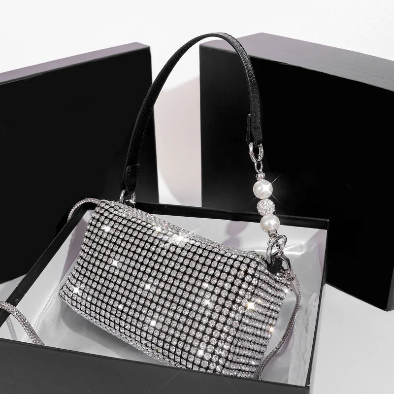 Rhinestone Handbag Women's Bright Diamond Shoulder Wallet Crossbody Bag