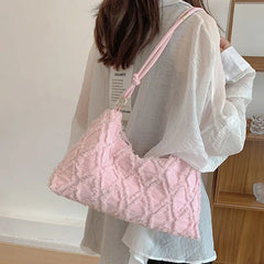 Casual Denim Canvas Plaid Women's Handbag GF3873