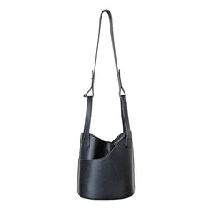 Large Capacity PU Leather Women's Bucket Bag Shopping Shoulder Crossbody Bags