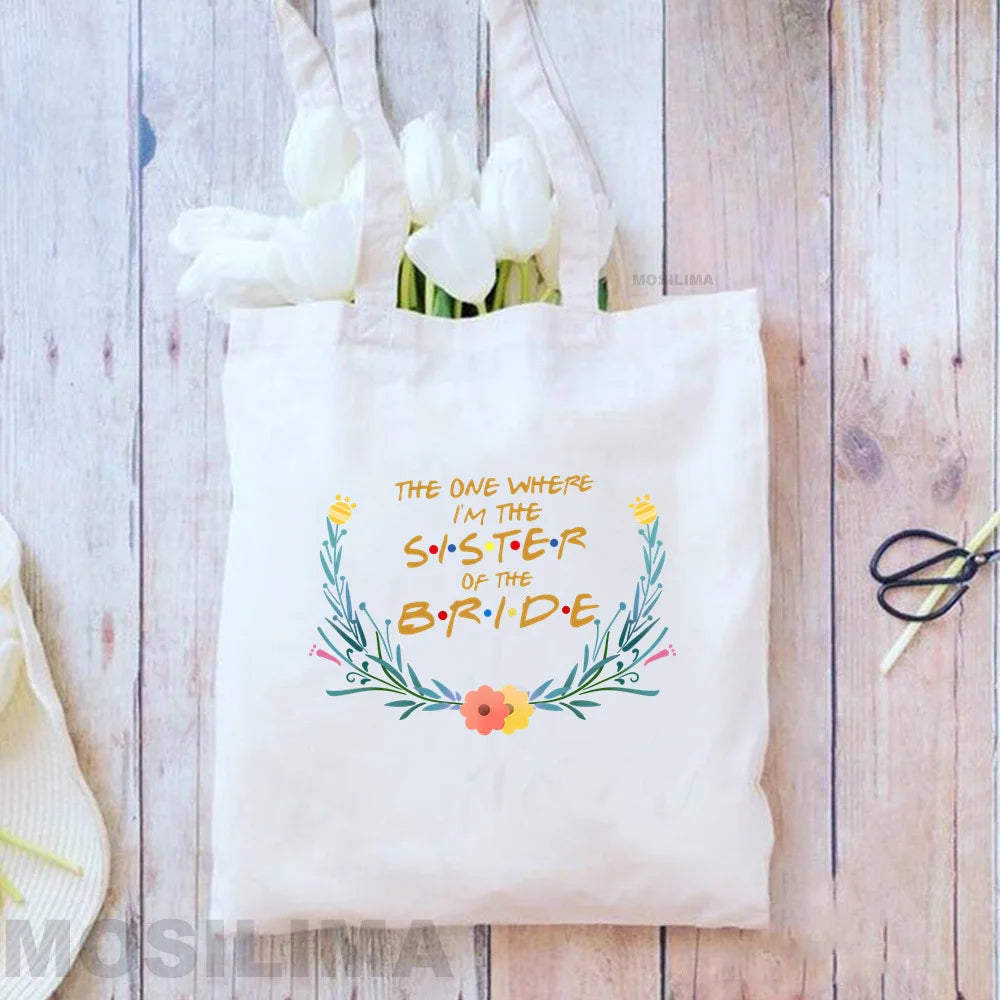 Team Bride Bachelorette Party Canvas Shoulder Bag