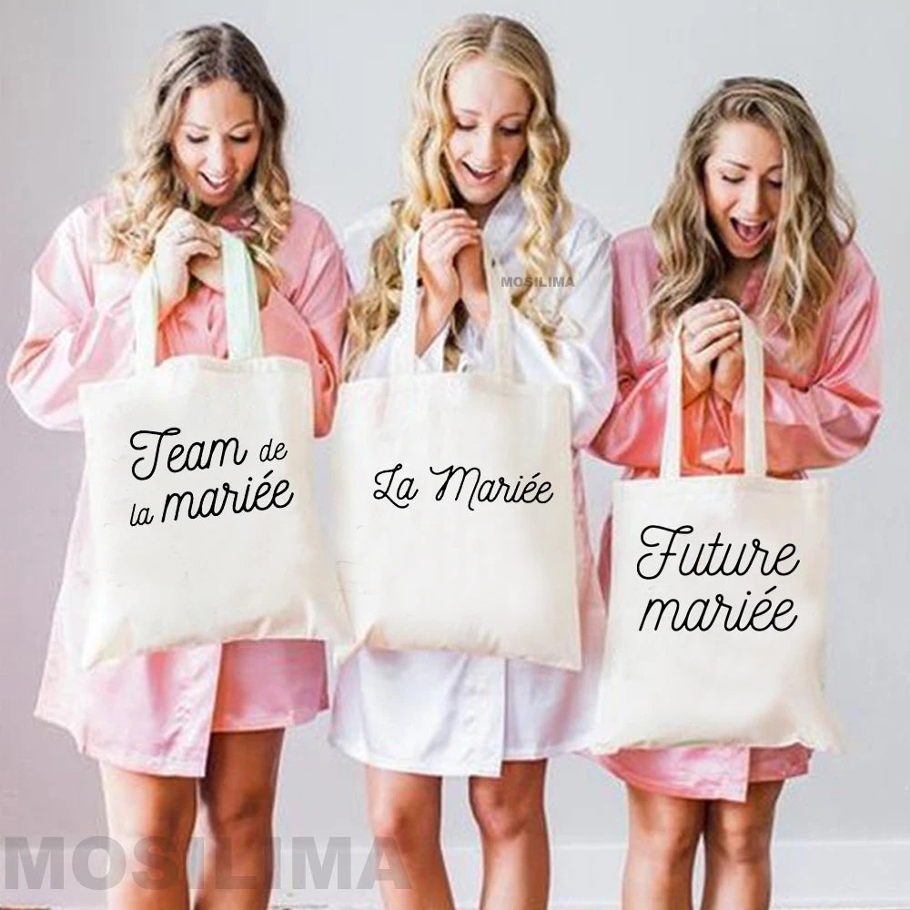 Team Bride Bachelorette Party Canvas Shoulder Bag