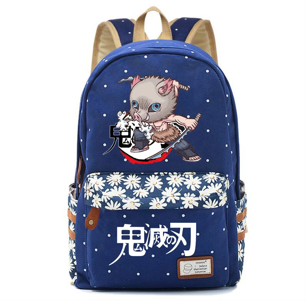 Anime Demon Slayer Canvas Schoolbag Teenager Packsack High Casual Knapsack