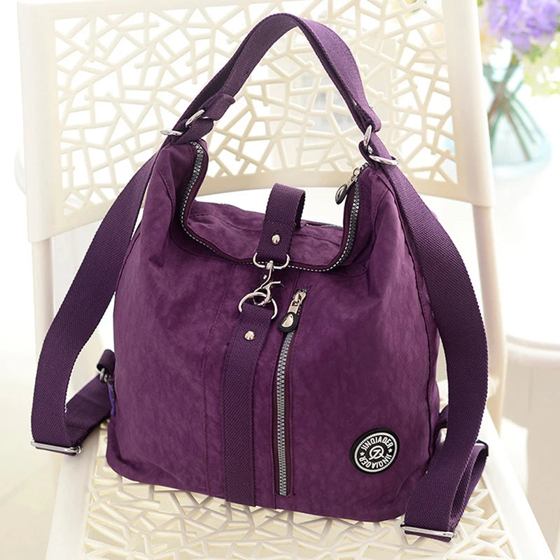 Casual Zipper Solid Sewing Backpack Retro Style Student Daily Bag Girls Book Moc