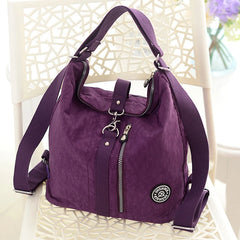 Casual Zipper Solid Sewing Backpack Retro Style Student Daily Bag Girls Book Moc